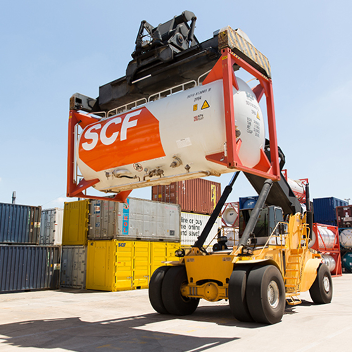 SCF ISO Pneumatic Tank | On Forklift