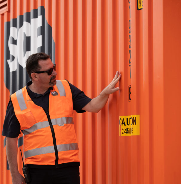 A Dangerous Goods Container being inspected