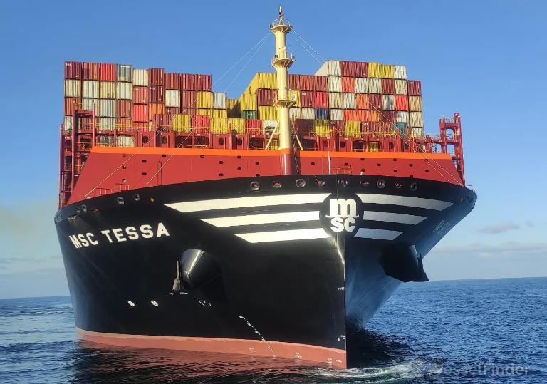 MSC Tessa sailing. Source: Vessel Finder.