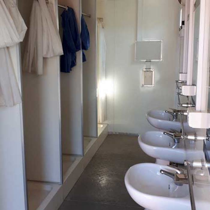 SCF Shower Block with basins and individual shower cubicles