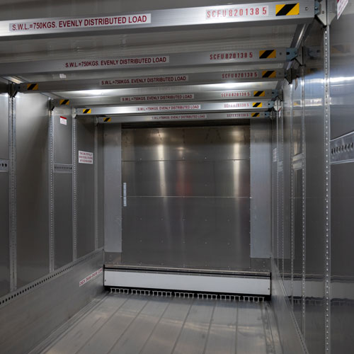 Lights inside a SCF Reefer provide visibility inside a closed container or one operated after dark