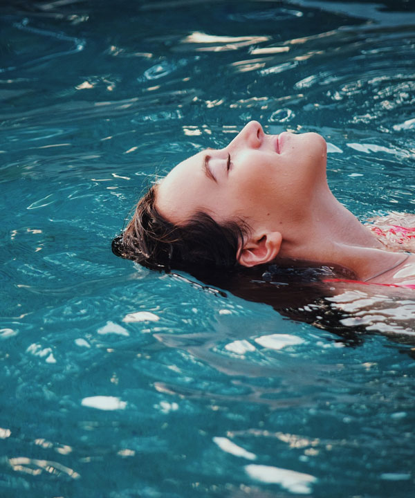Relaxing in a pool on a hot day - could it get any better?