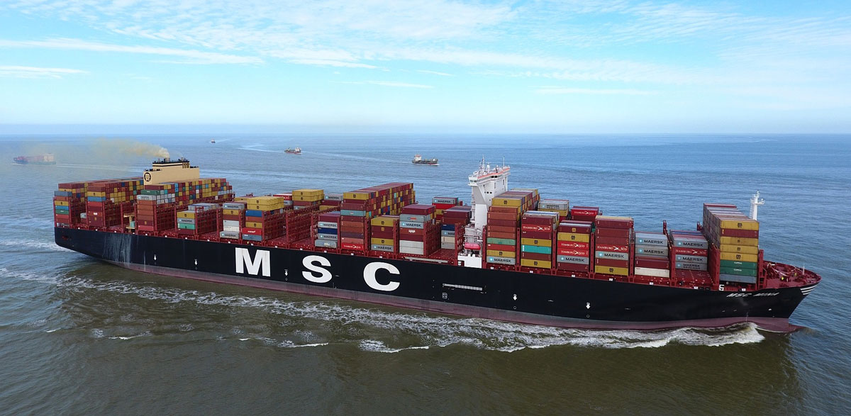 MSC Mina in transit. Source: Martin Kramer.