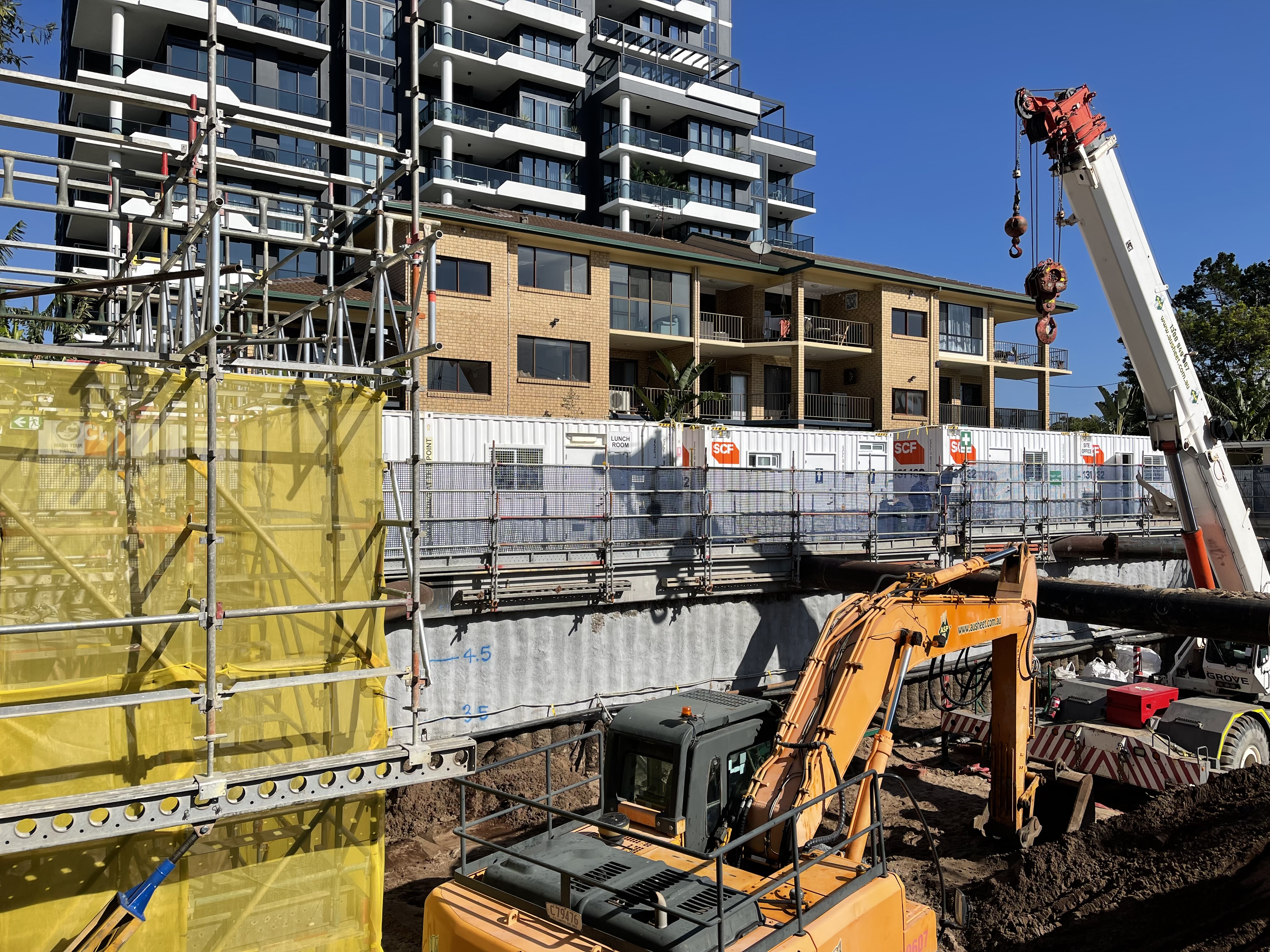 SCF Site Shed installation during Stage 1 of Grace for Mosaic Property Group.