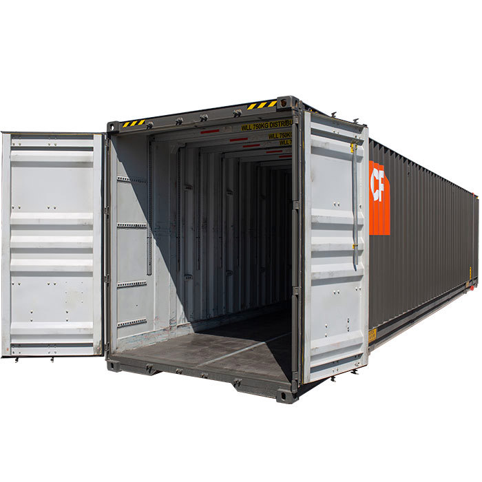 SCF 48ft Pallet Wide Container | Angle with Open Doors