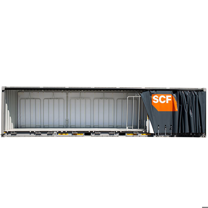 SCF 40ft Curtain Side Container | Open