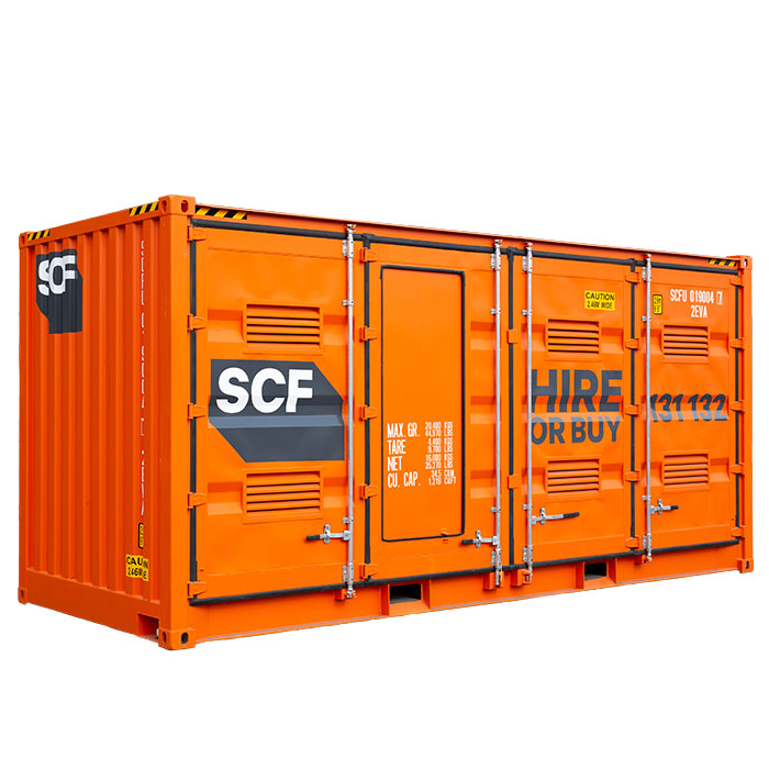 The ultimate in access and storage volume, the 20ft Double Side Door Dangerous Goods Container.
