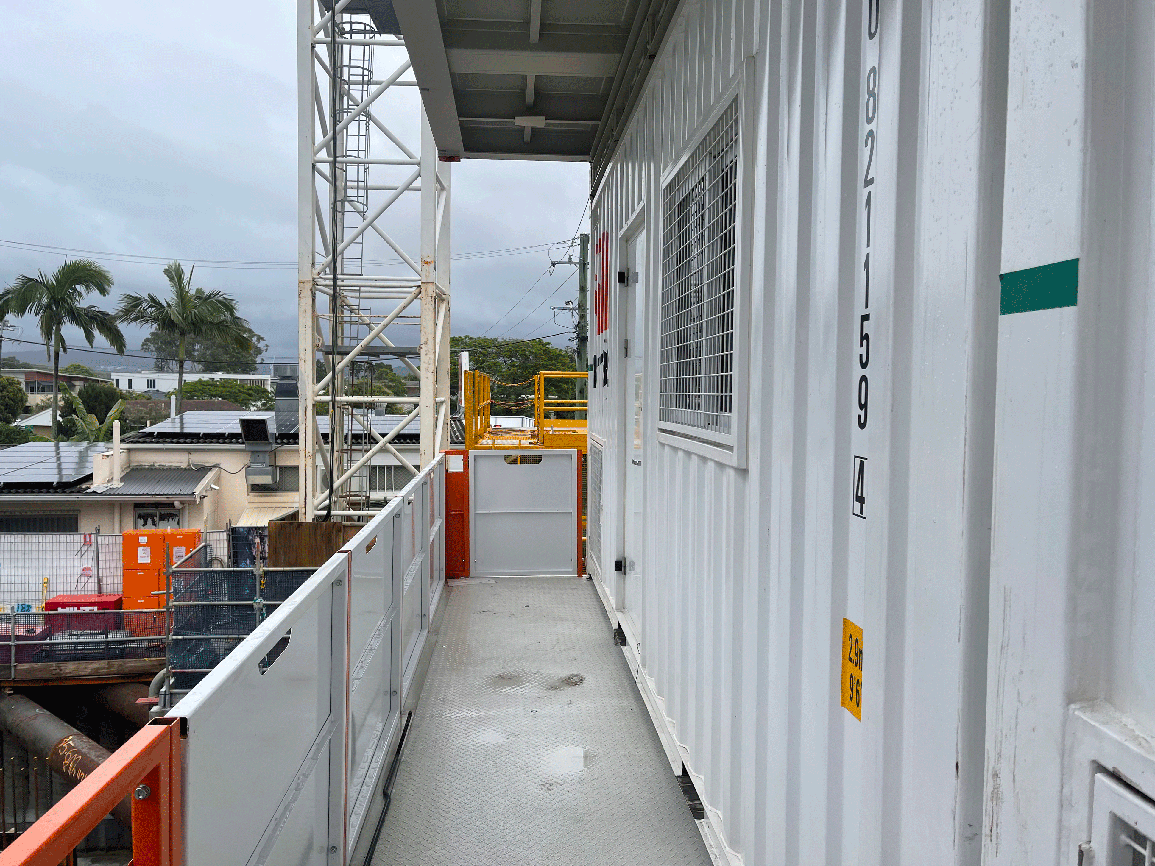 Top view of SCF Site Sheds and Handrails.